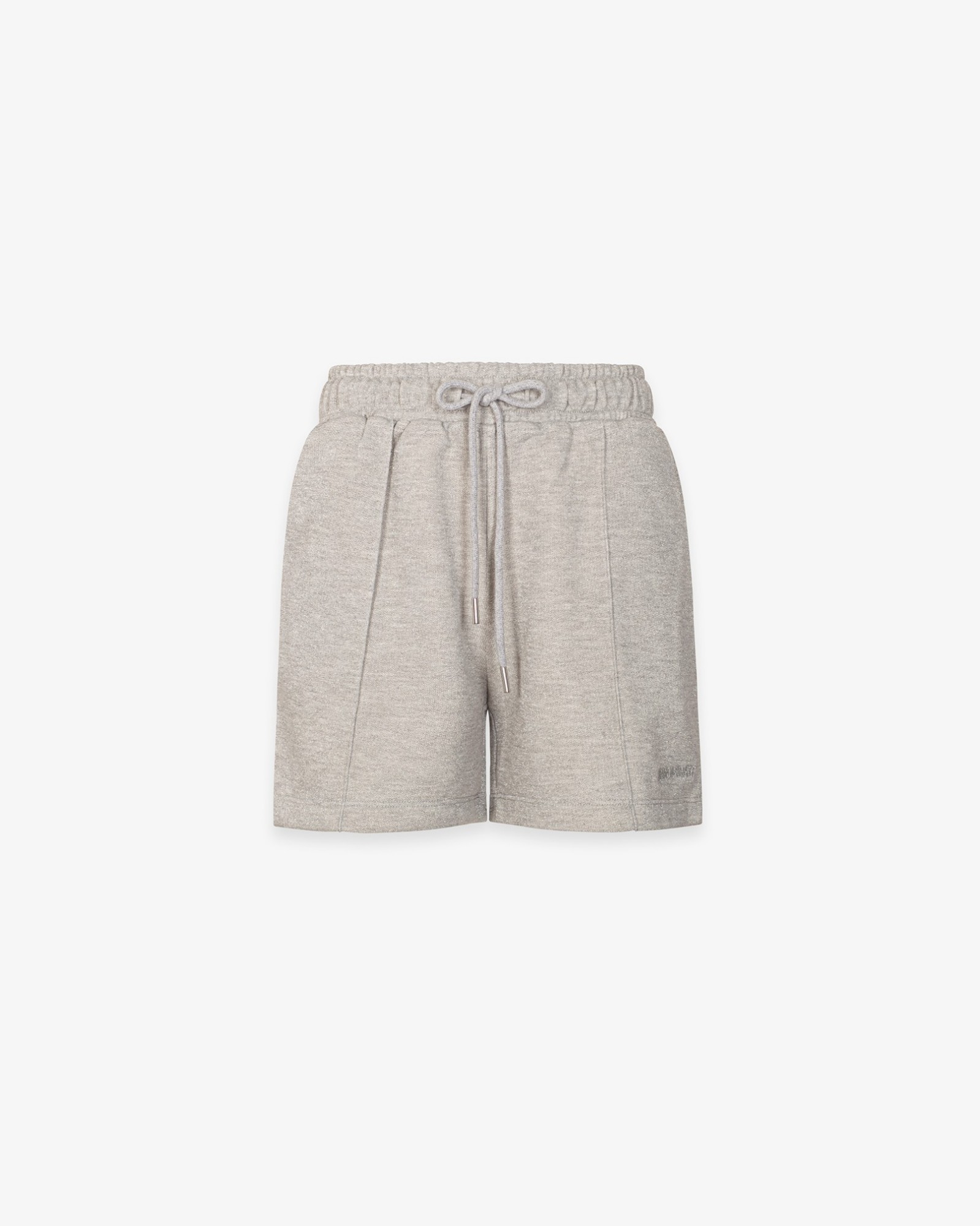 Shorts Corti In Felpa Lurex Con Nervature • Grigio Melange Sbiancato
