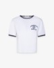 T-Shirt In Jersey Con Collo E Bordi Manica In Contrasto • Bianco Ottico