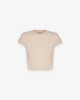 Top In Costina Con Scollo All'Americana • Beige