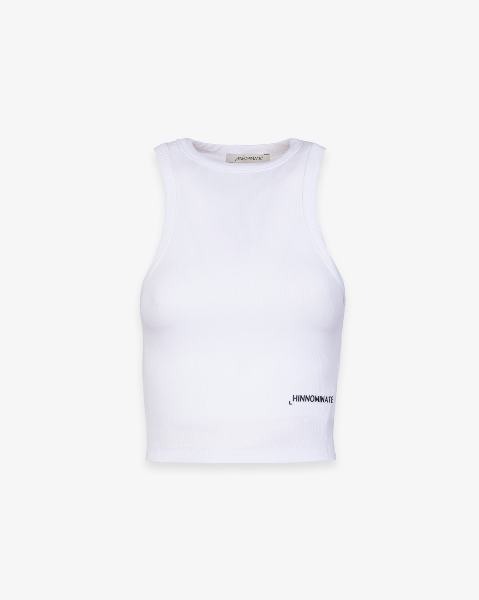 Crop Top In Costina Con Scollo All'Americana • Bianco Ottico