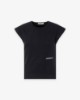 T-Shirt Mezza Manica In Costina • Nero