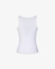 Canotta In Costina Con Scollo Rotondo • Bianco Ottico