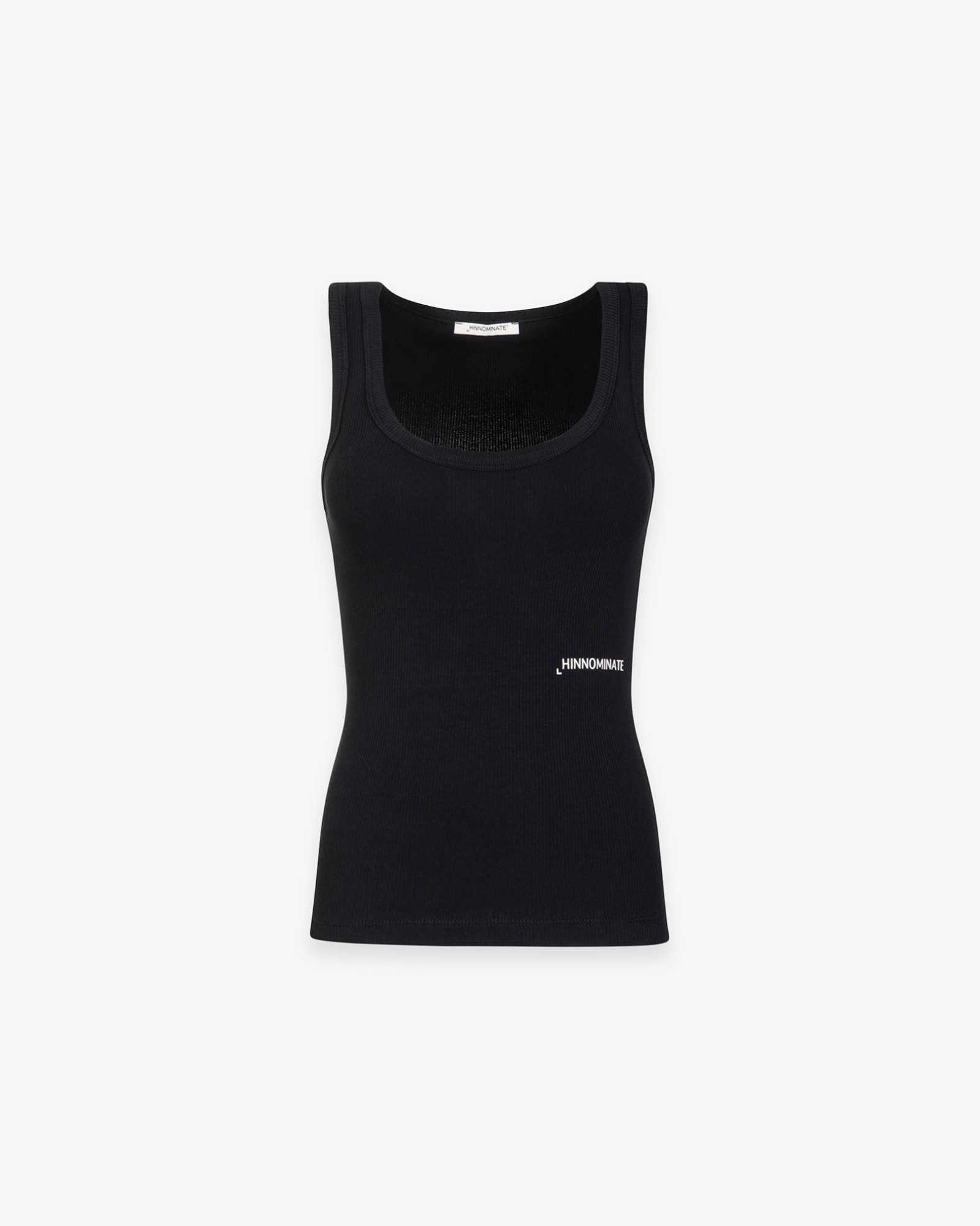 Canotta In Costina Con Scollo Rotondo • Nero