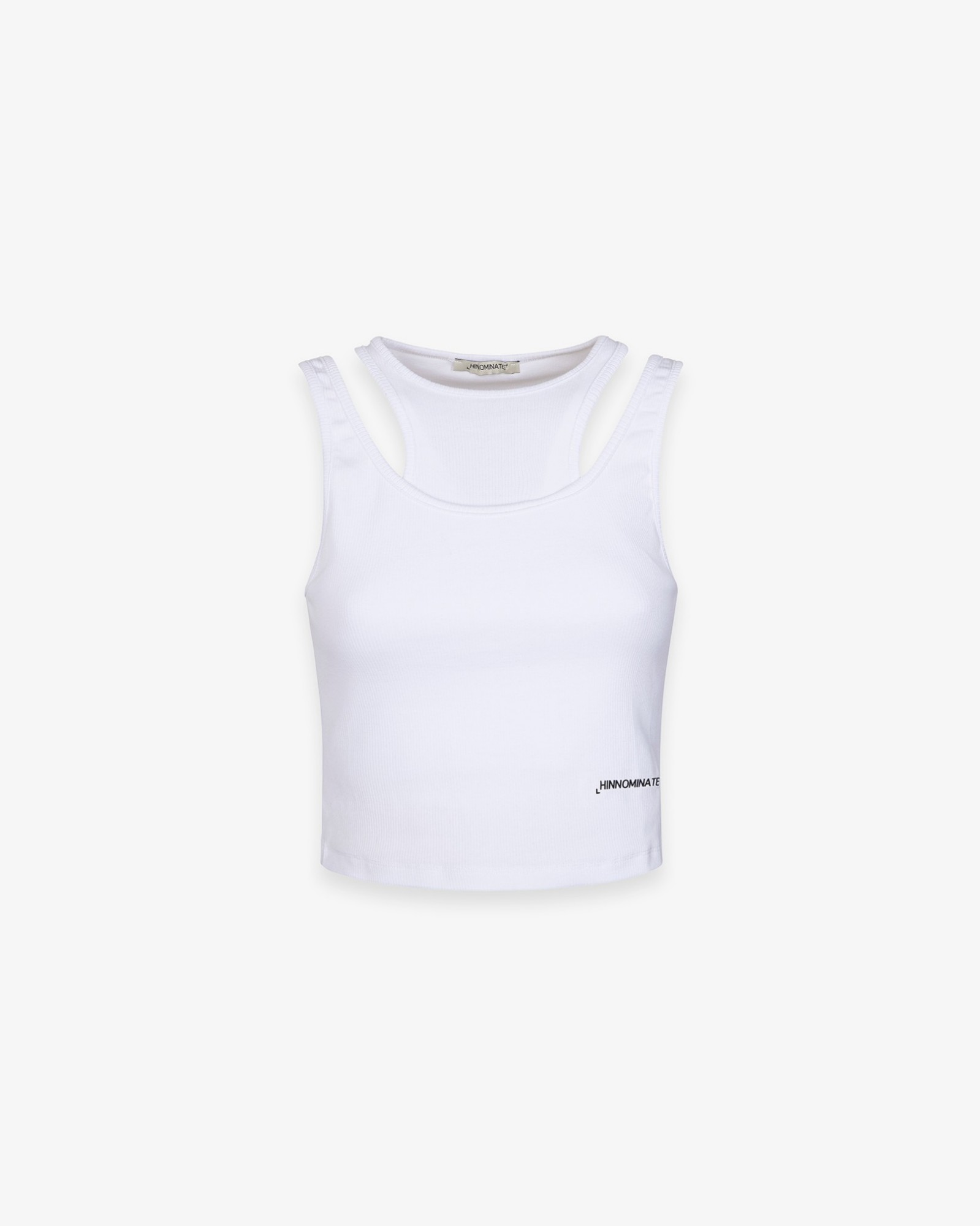 Top Doppio Crop In Costina • Bianco Ottico