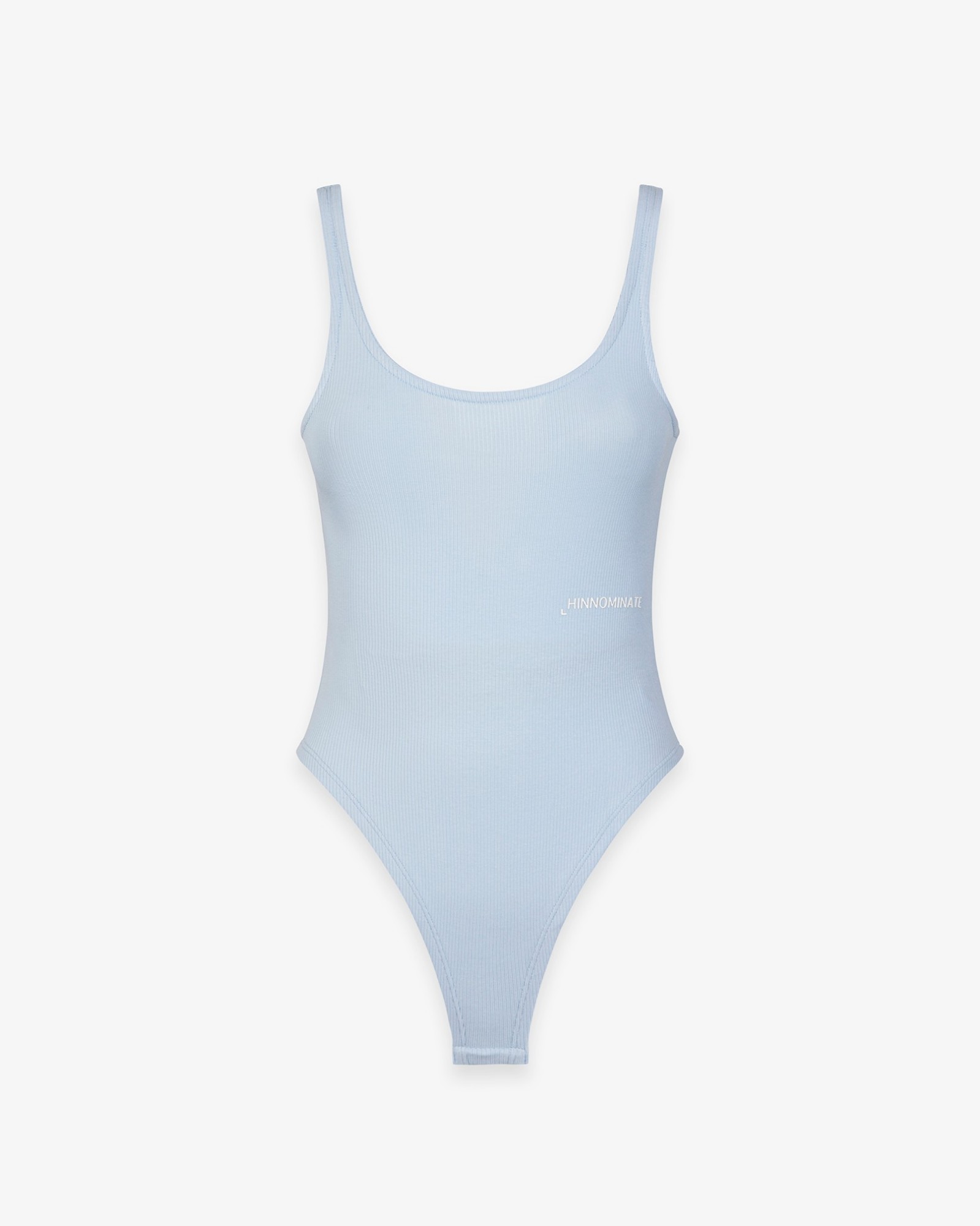 Body A Canotta In Costina • Azzurro Pastello