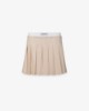Gonna Gessata Corta Con Elastico E Boxer In Vita • Beige