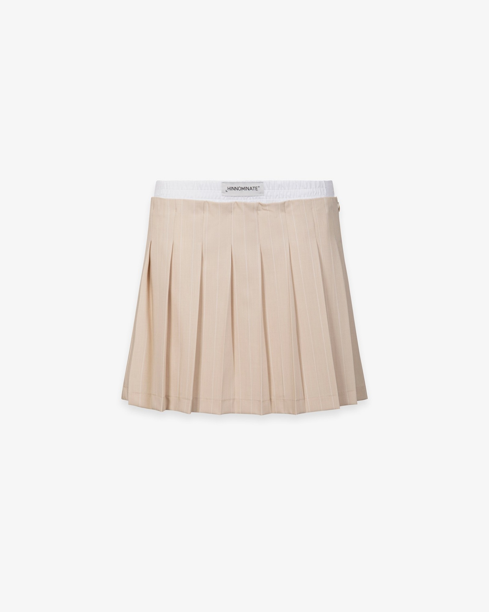 Gonna Gessata Corta Con Elastico E Boxer In Vita • Beige