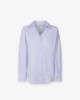 Camicia Basica Rigata In Cotone • Azzurro