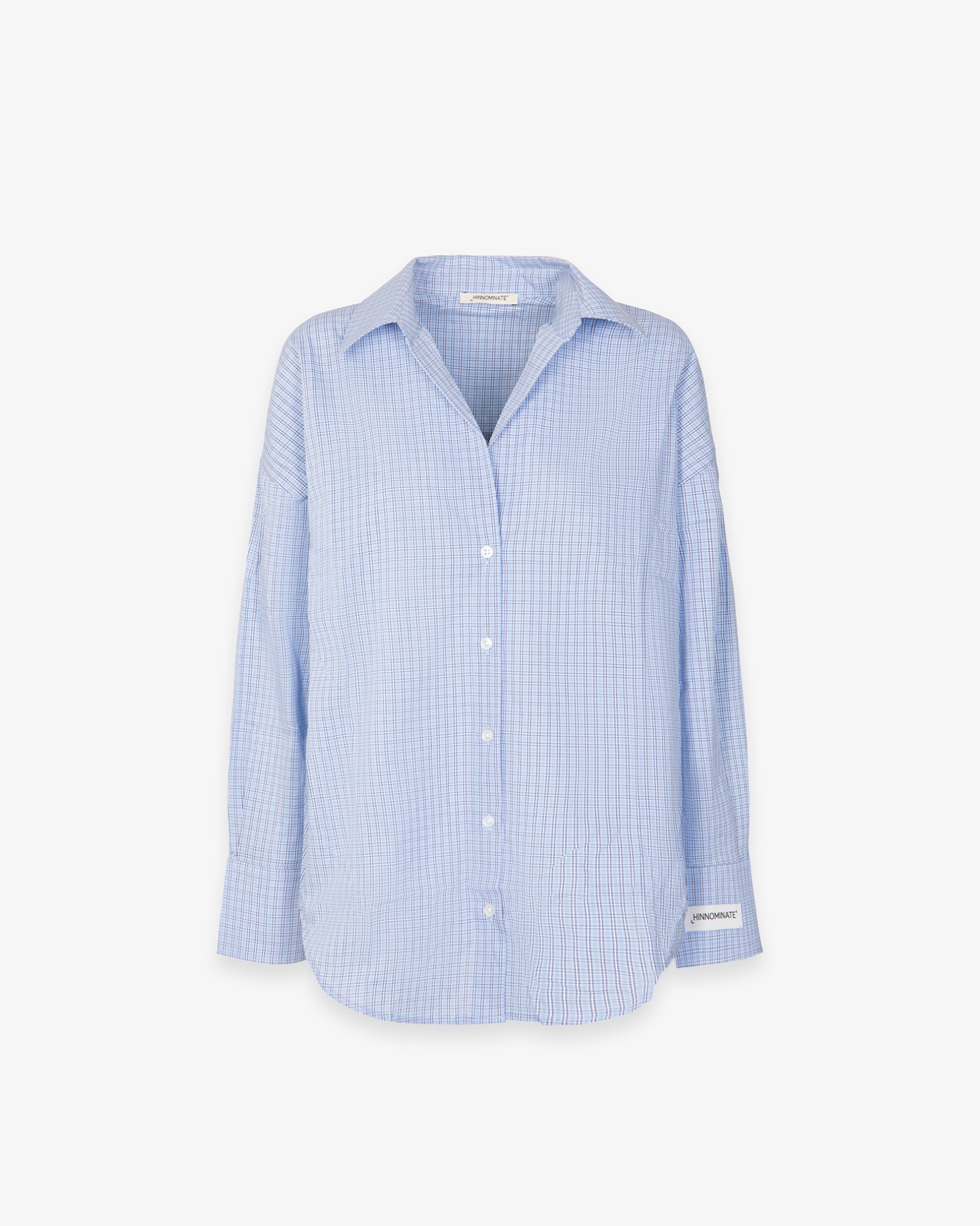 Camicia Basica A Quadri In Cotone • Azzurro