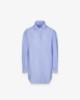Camicia In Cotone Rigata Over • Azzurro