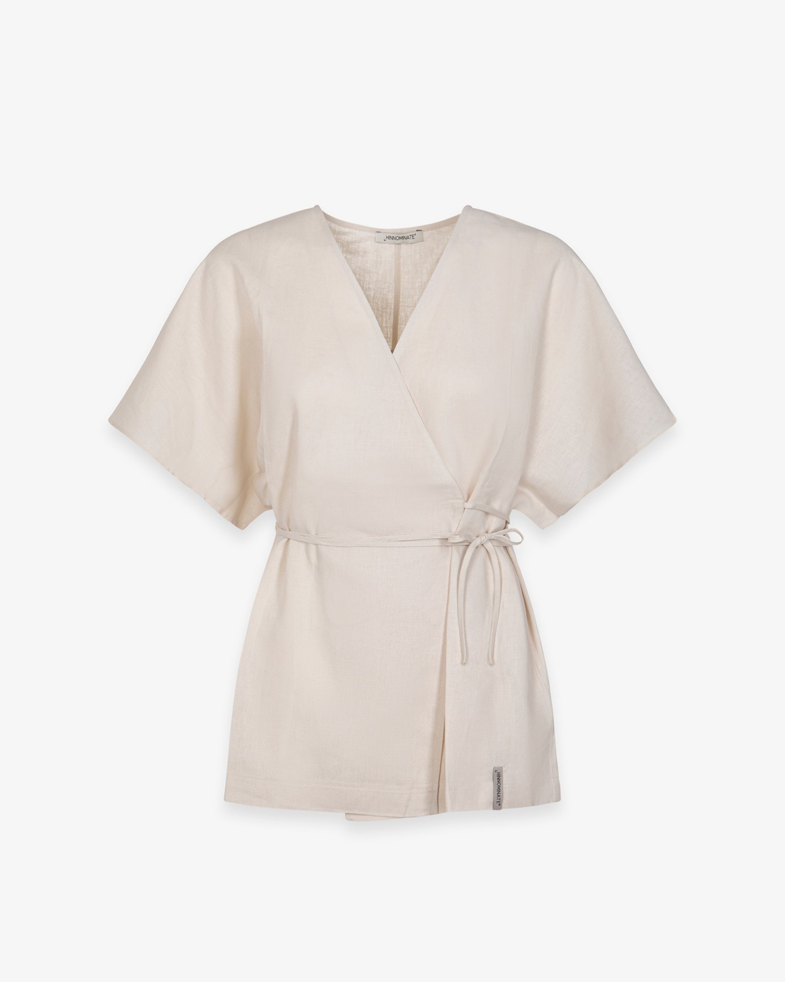 Camicia In Lino Smanicata Con Cintura In Vita • Beige