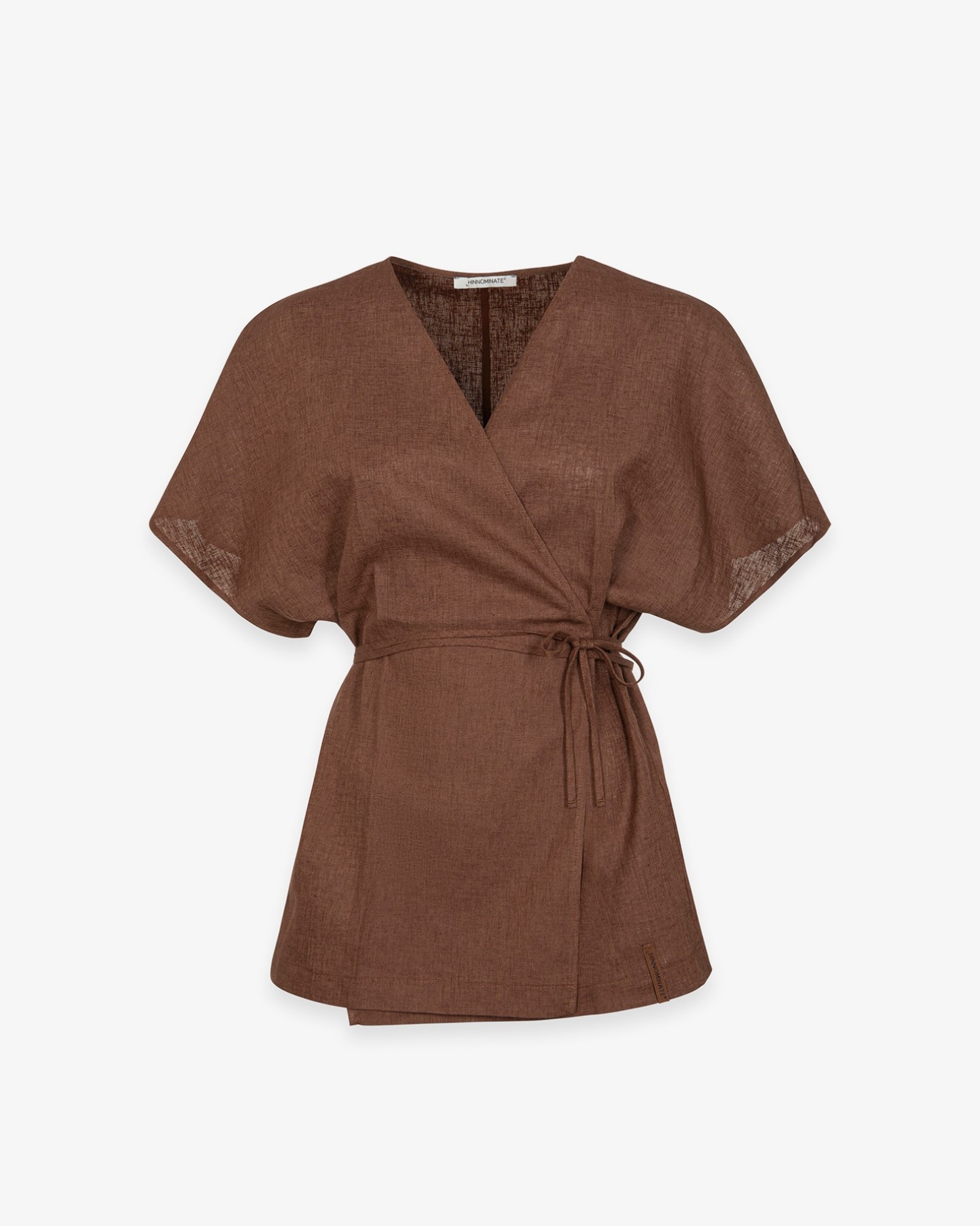 Camicia In Lino Smanicata Con Cintura In Vita • Moka