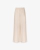 Pantalone Largo Dritto In Lino • Beige