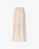 Pantalone Largo Dritto In Lino • Beige