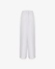 Pantalone Largo Dritto In Lino • Bianco