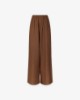 Pantalone Largo Dritto In Lino • Moka