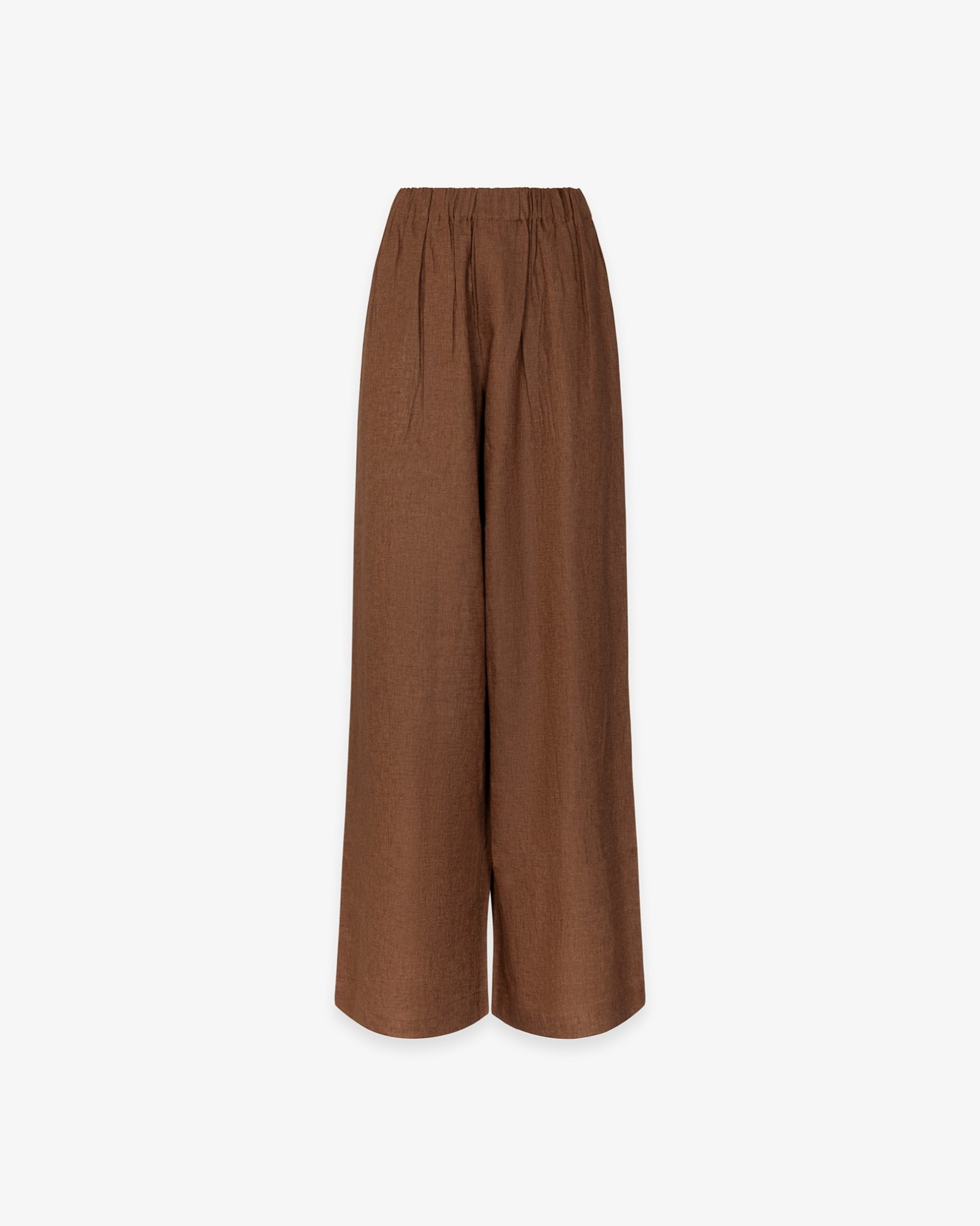 Pantalone Largo Dritto In Lino • Moka