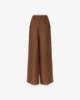 Pantalone Largo Dritto In Lino • Moka
