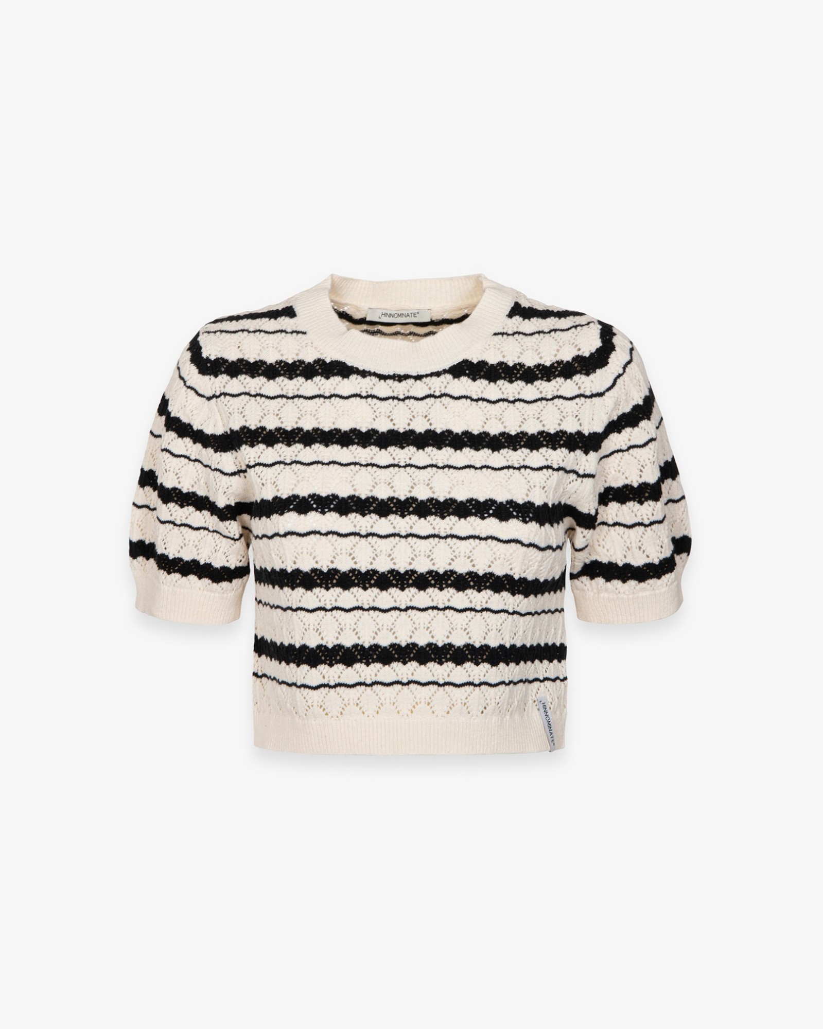 Crop Top M/M In Maglia Traforata Rigata • Off White