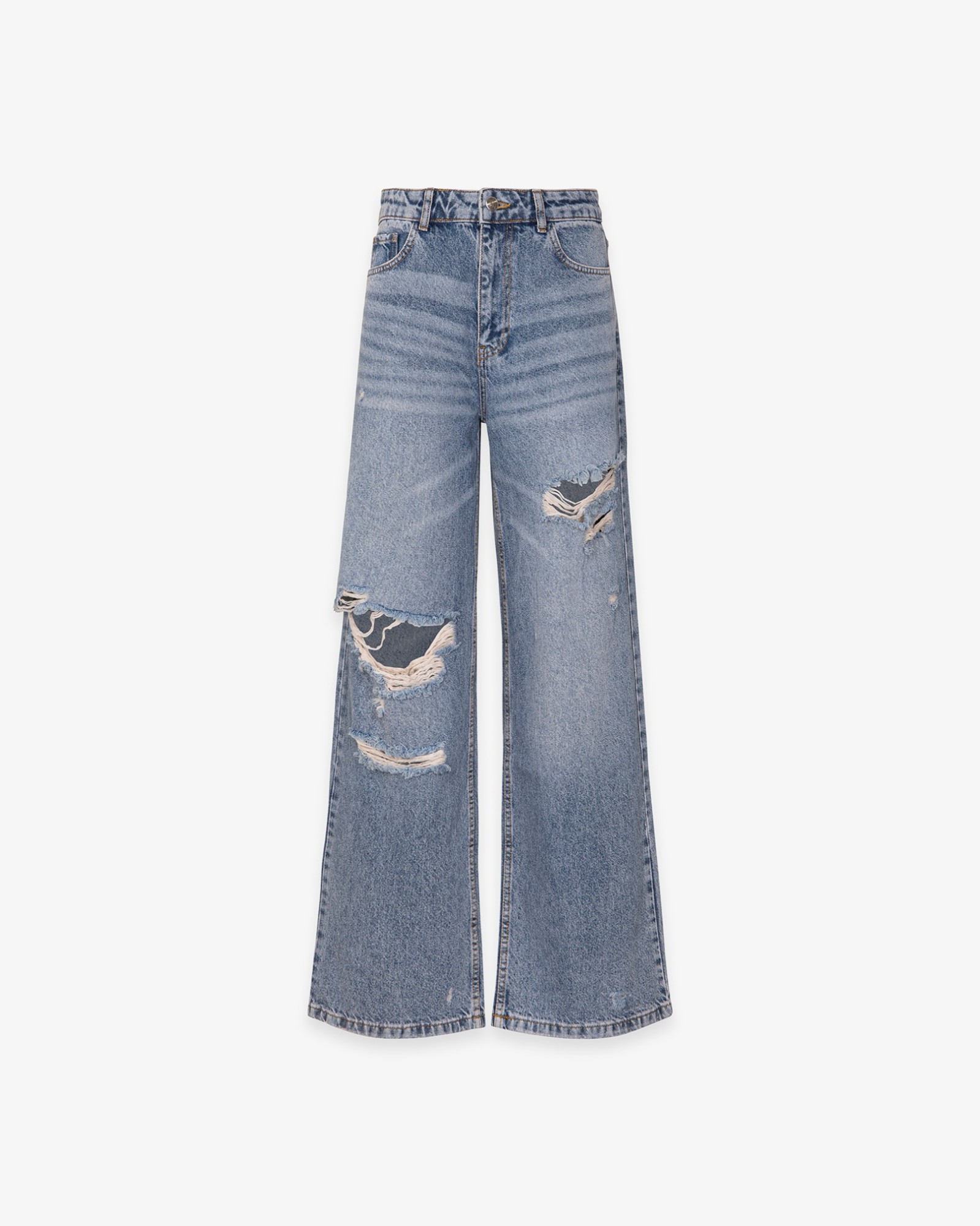 Jeans Baggy Fit In Denim Con Rotture • Blu Chiaro