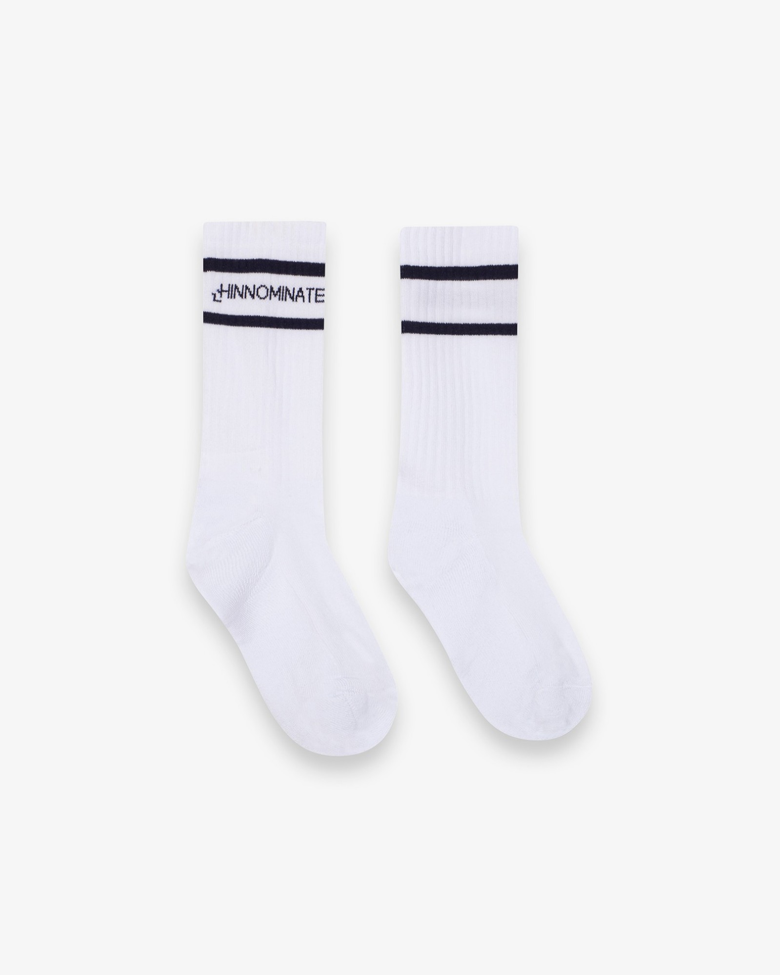 Calze Con Intarsio In Orizzontale E Righe • Bianco Ottico