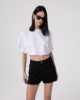 Crop Top In Jersey A Mezza Manica Ampia • Bianco Ottico
