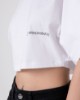 Crop Top In Jersey A Mezza Manica Ampia • Bianco Ottico