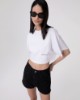 Crop Top In Jersey A Mezza Manica Ampia • Bianco Ottico