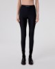 Leggings In Lycra Lucida Con Elastico Logato • Nero