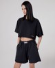 T-Shirt Crop Tinto Old In Jersey • Nero