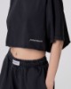 T-Shirt Crop Tinto Old In Jersey • Nero