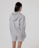 Felpa Lurex Cappuccio Full Zip Con Marsupio • Grigio Melange Sbiancato