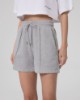 Shorts Corti In Felpa Lurex Con Nervature • Grigio Melange Sbiancato