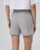 Shorts Corti In Felpa Lurex Con Nervature • Grigio Melange Sbiancato