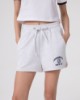Shorts In Felpa Con Spacchi Laterali • Grigio Melange Sbiancato