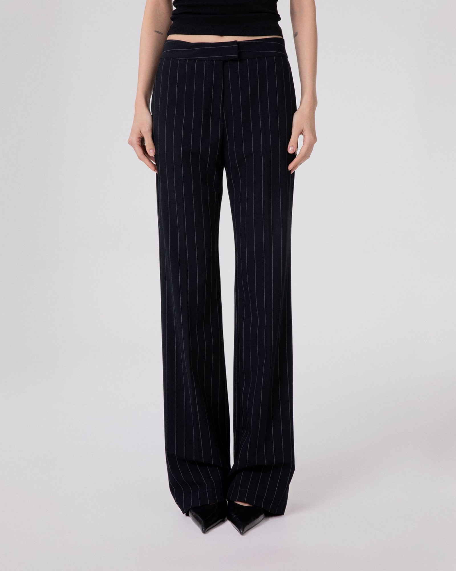 Pantalone Gessato Asciutto • Blu