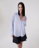 Camicia Basica Rigata In Cotone • Azzurro