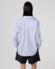 Camicia Basica Rigata In Cotone • Azzurro
