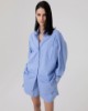 Camicia In Cotone Rigata Over • Azzurro