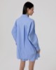 Camicia In Cotone Rigata Over • Azzurro