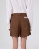 Shorts Con Risvolto E Pences In Lino Gessato • Moka