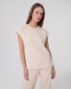 Felpa Smanicata Raglan Con Spacchi Laterali • Beige