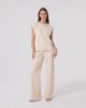 Pantalone A Palazzo In Felpa • Beige