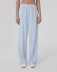 Pantalone In Viscosa Morbido Con Nervature Sul Davanti • Azzurro Pastello