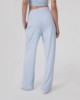Pantalone In Viscosa Morbido Con Nervature Sul Davanti • Azzurro Pastello