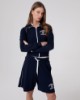 Felpa Corta Full Zip Raglan In Viscosa Con Piping E Zip In Contrasto • Blu