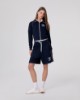 Felpa Corta Full Zip Raglan In Viscosa Con Piping E Zip In Contrasto • Blu