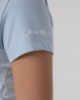 T-Shirt In Bielastico Con Arricciature Davanti • Azzurro Pastello