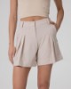 Shorts Con Risvolto E Pences • Beige