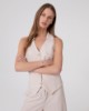 Gilet Gessato Con Reverse • Beige